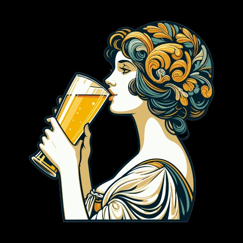 Frau trinkt Bier Weizenbier Geschenk