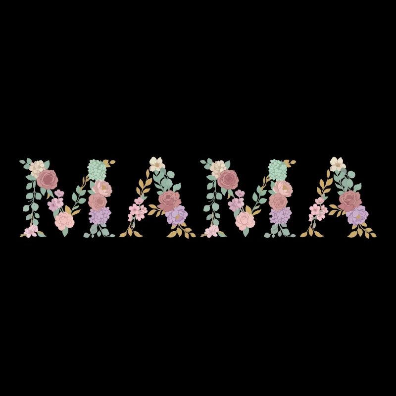 Mama Blumen Floral Schrift Beste Mutter Muttertag