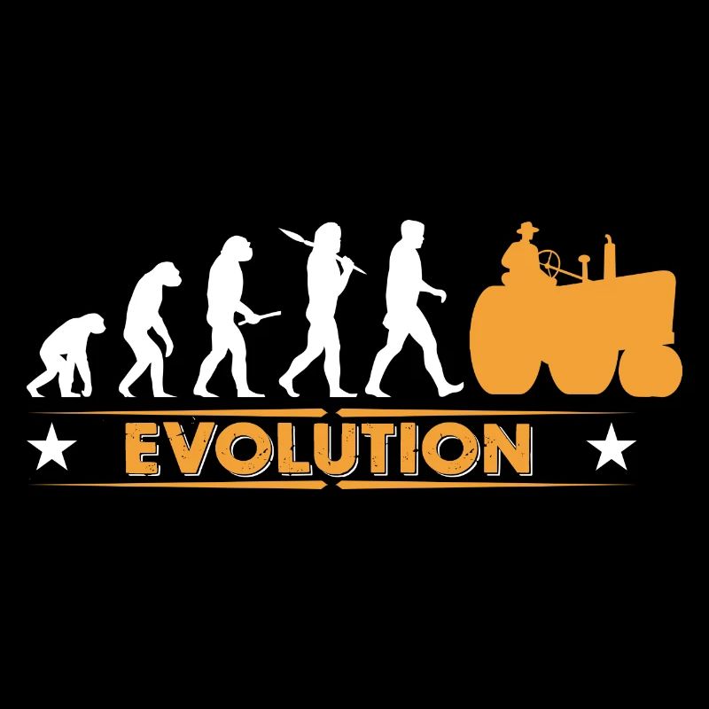 Farmer tractor evolution - orange/white