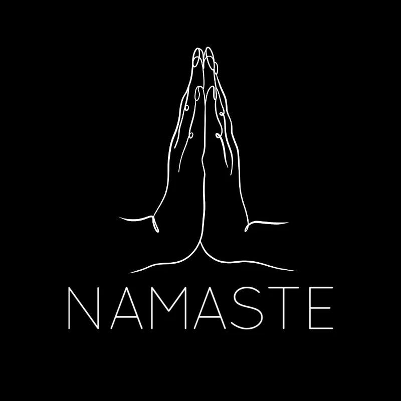 Mouvement de la main Namaste en blanc