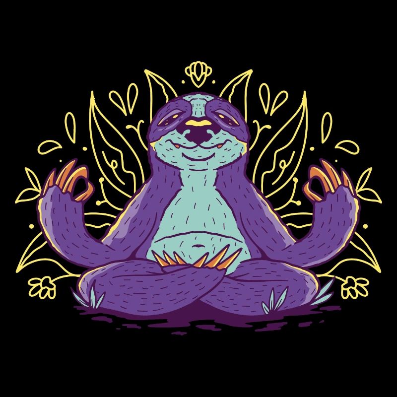 Cute Sloth Doing Yoga Zen