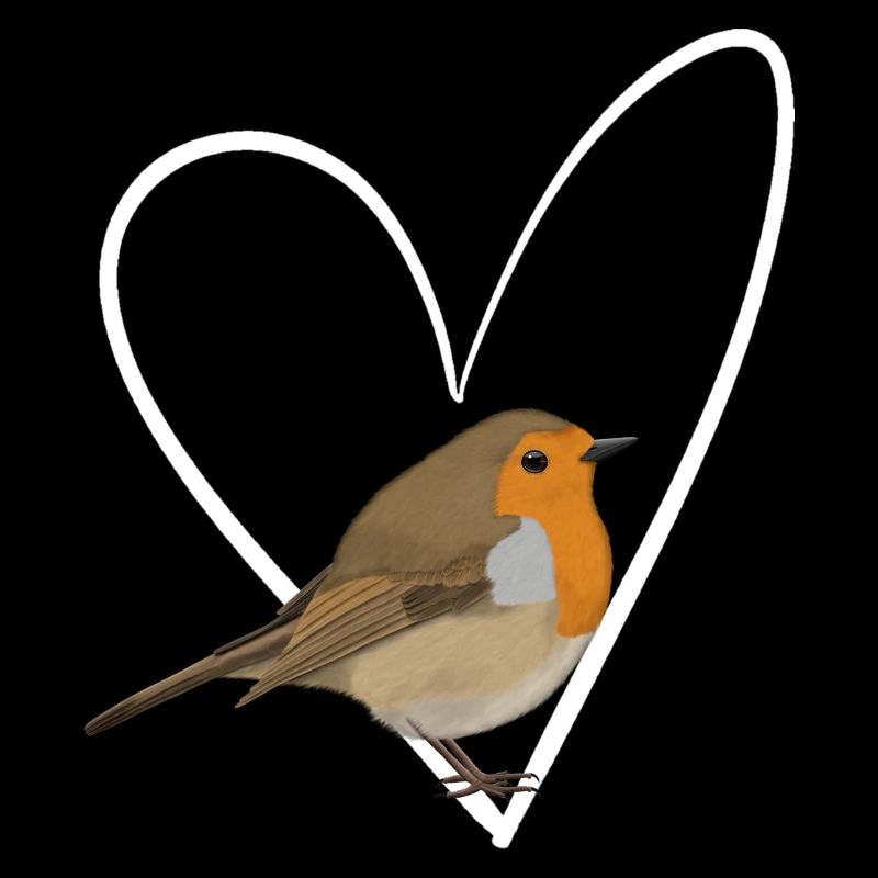Rotkehlchen Herz Vogel Vogelbeobachter Singvogel