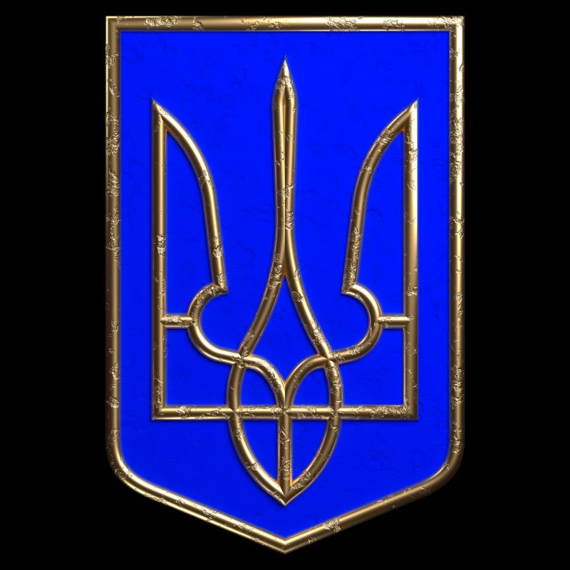 Armoiries de l’Ukraine Bouclier Trident Trident Or Look 1