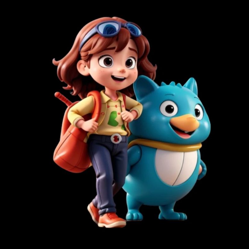 Fille avec compagnon amical