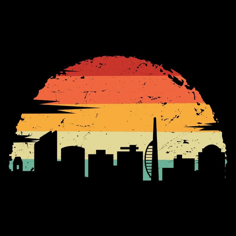 Sunset Skyline Retro Gradient
