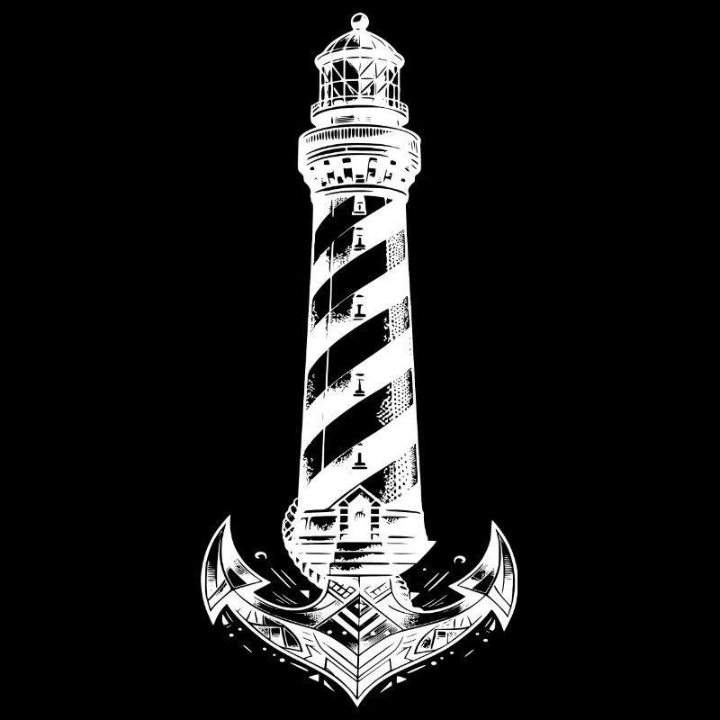 Conception d’ancre de phare côtier à rayures obliques