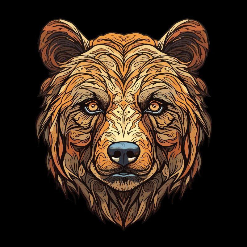 Grizzly Bear Face - Wilderness Emblem