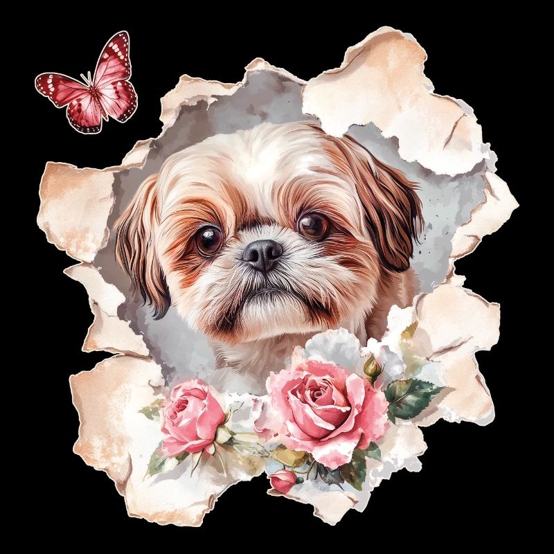 Shih Tzu avec Papillon