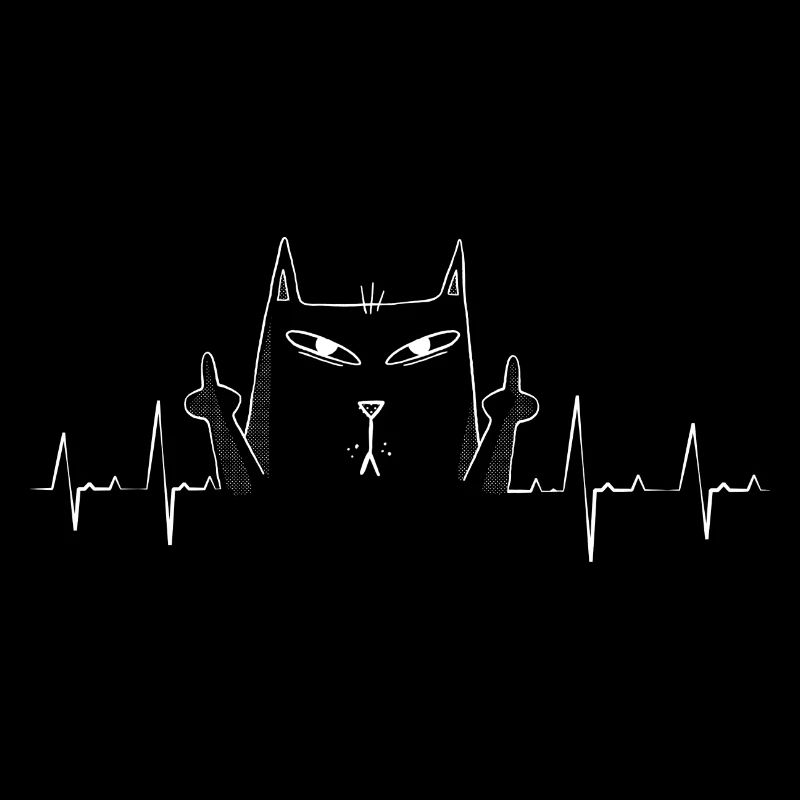Die Katze zeigt den Mittelfinger