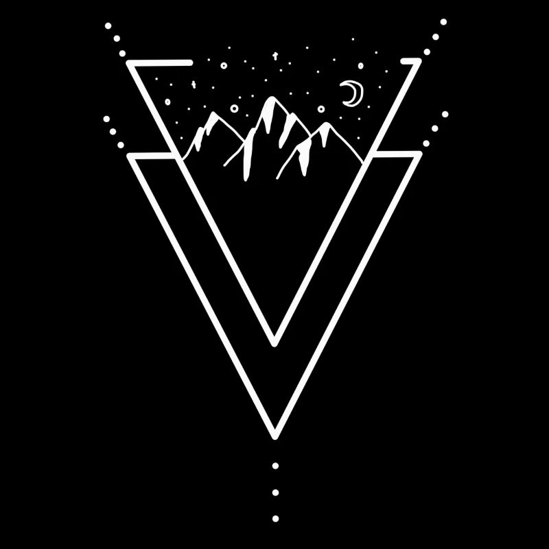 Mountain shape night sky