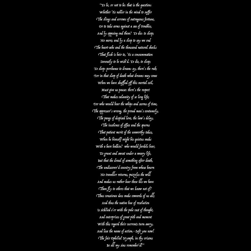 Sein oder Nichtsein 01 (weißer Text)