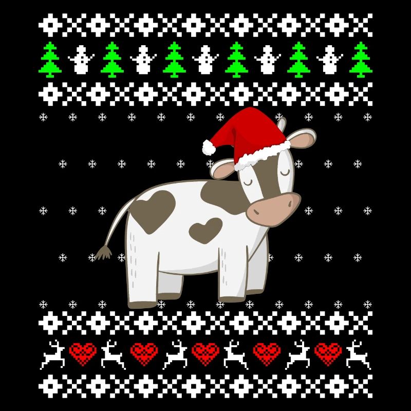 Vache mignonne bétail cadeau cadeau pull noël