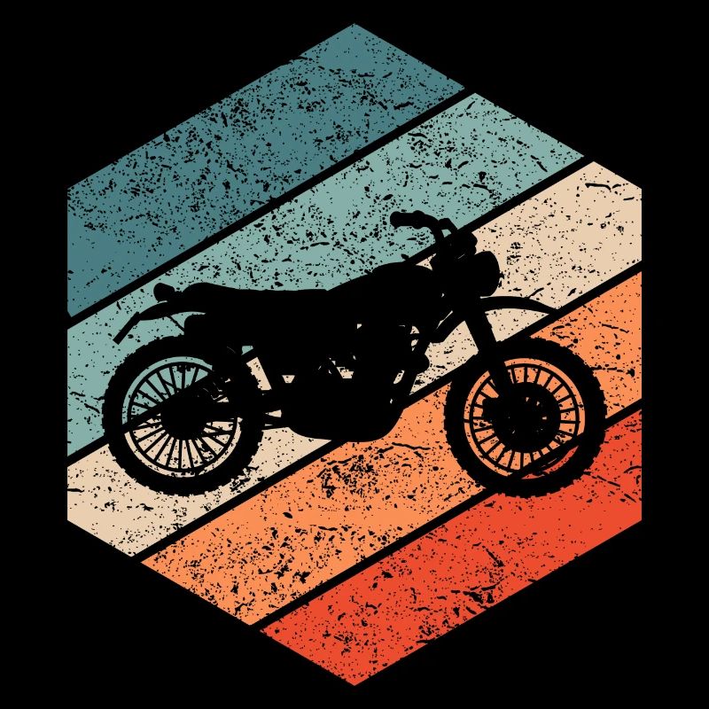 Motorcycle Scrambler Retro 80s Biker Gift