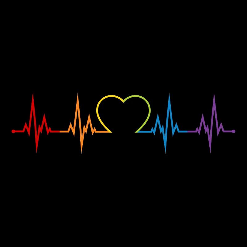 Herzschlag Regenbogen Herz LGBT Liebe bunt CSD