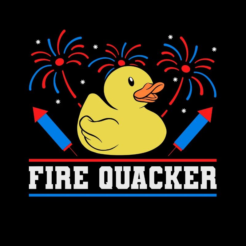 Fire Quacker Rubber Duck 4th Of July Firework