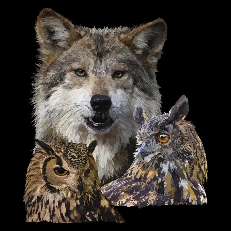 Wolf und Eulen