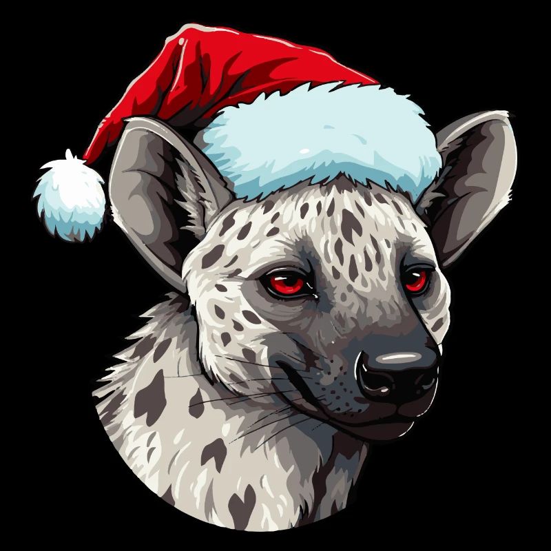 Tête d’animal de Noël hyène
