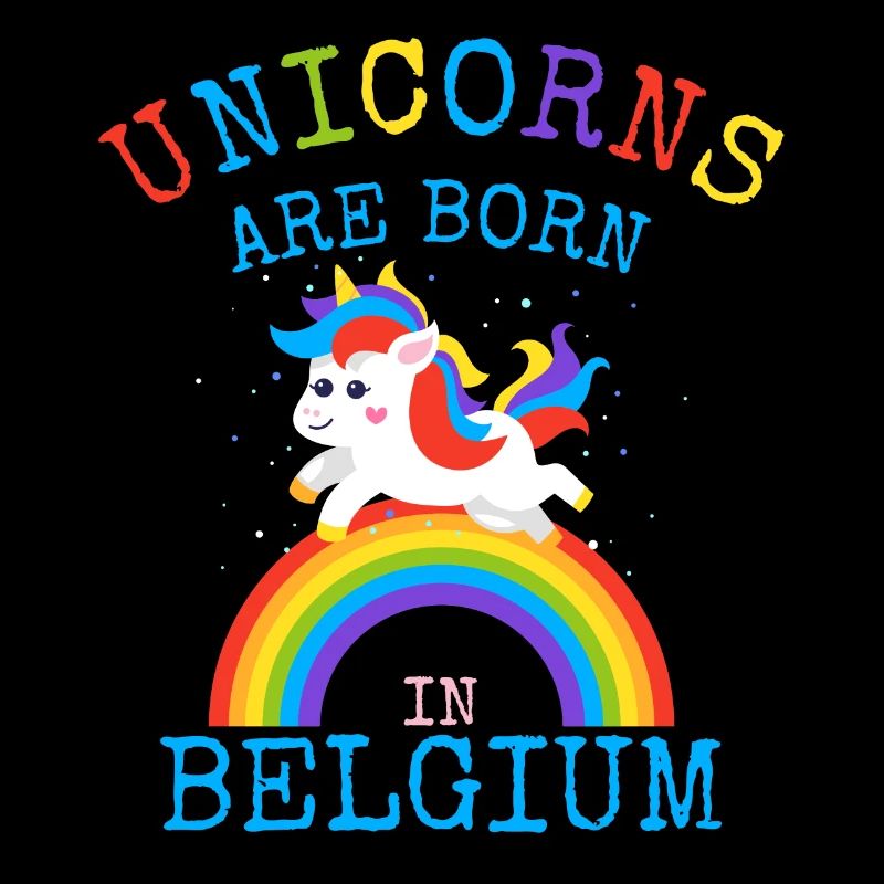 Einhörner werden in Belgien geboren.Lustige Einhorn-Geschenke