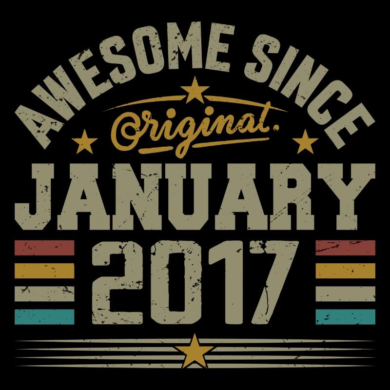 Retro-Geburtstagsgeschenk geboren im Januar 2017
