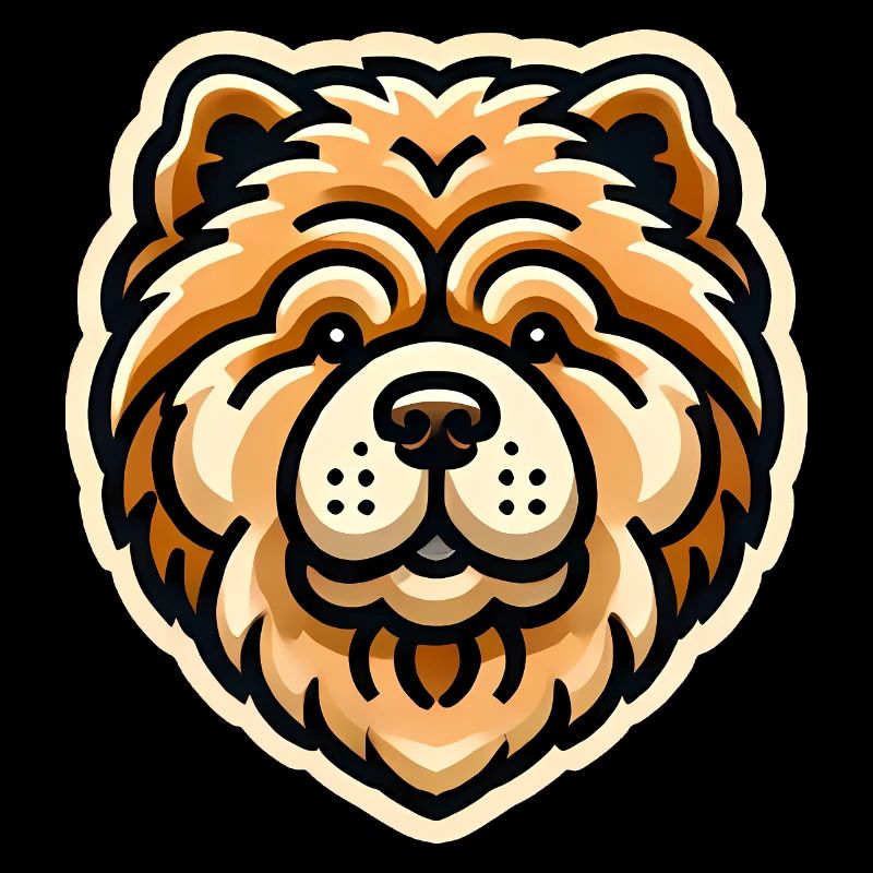 Chow Chow Visage Dessin animé Chien Design