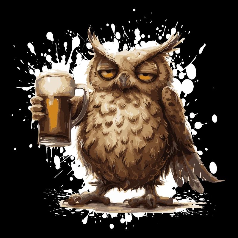 Eule Bier Lustig