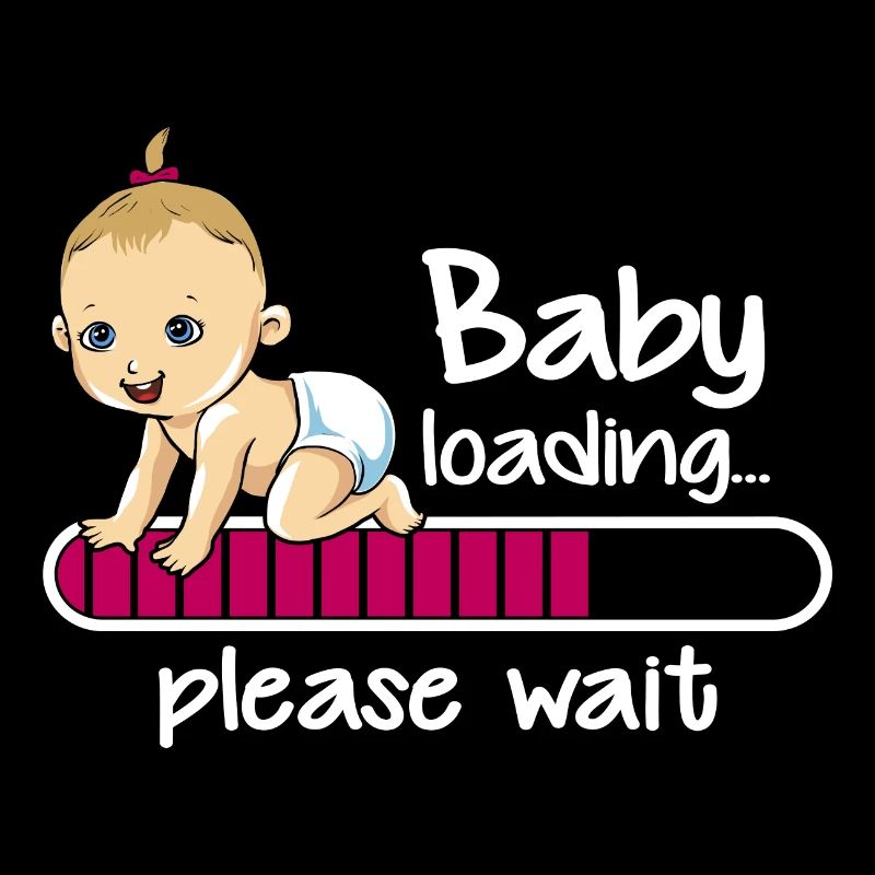 Baby Mädchen loading please wait Schwangerschaft