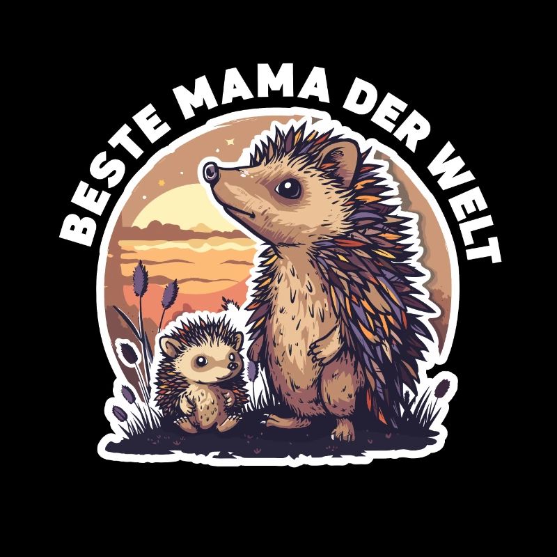 Mama Mutter Beste Mama der Welt Igel Spruch