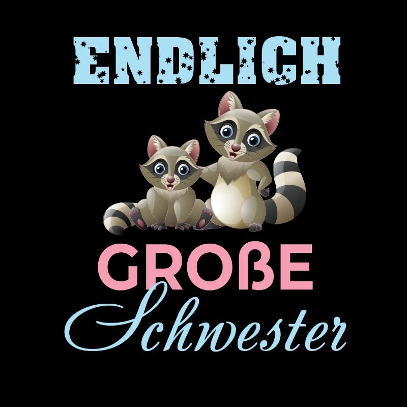 Endlich große Schwester Kinder - süße Waschbären