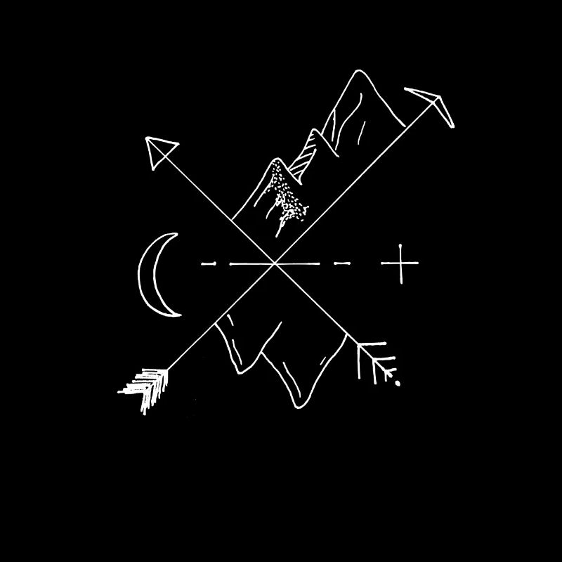 Tattoo Drawing Cool Mountains Moon