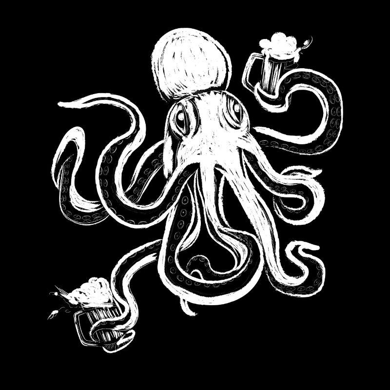 Drawing octopus beer pitcher octopus