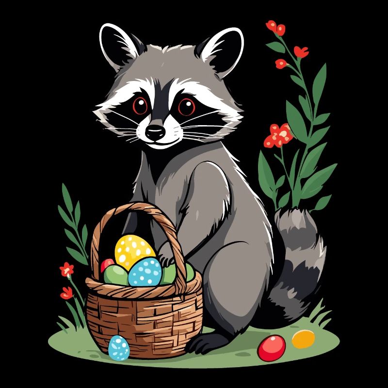 Funny Raccoon Costume Cute Easter Eggs