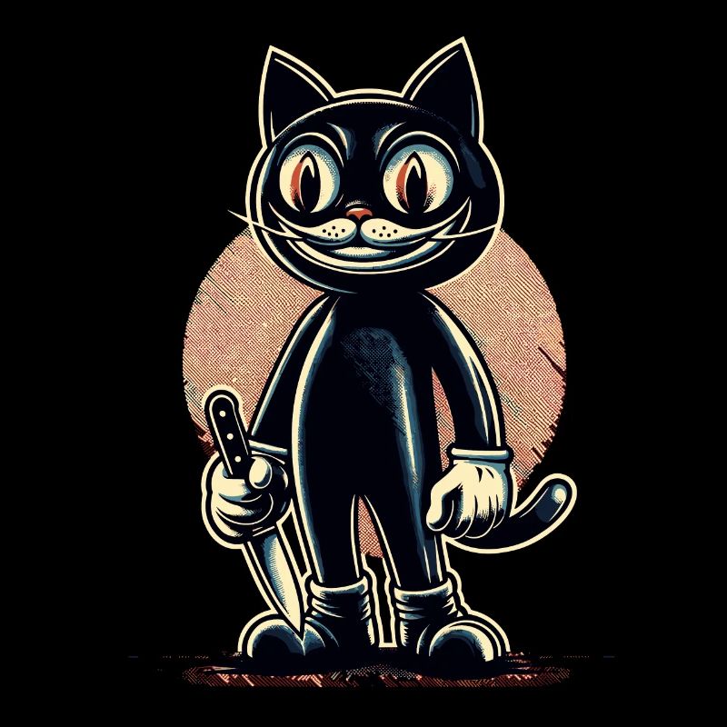 Chat effrayant Psycho Pet Décoration d’Halloween