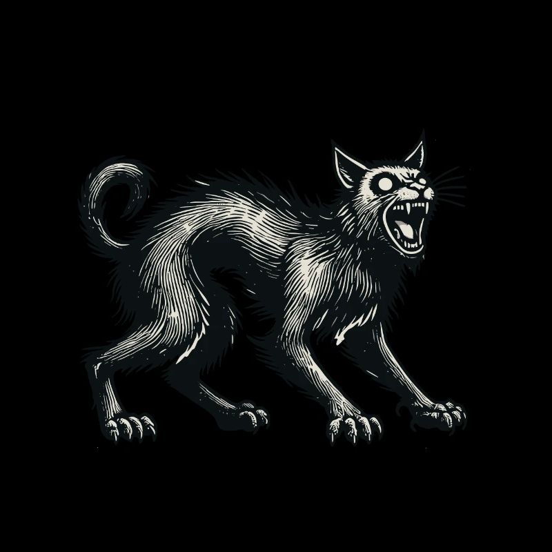 Chat sorcière noir effrayant Chat effrayant