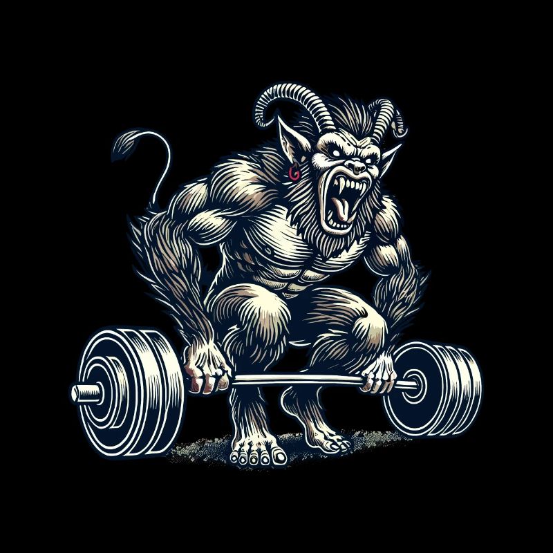 Krampus Bodybuilder Muscle Training Winter Workout