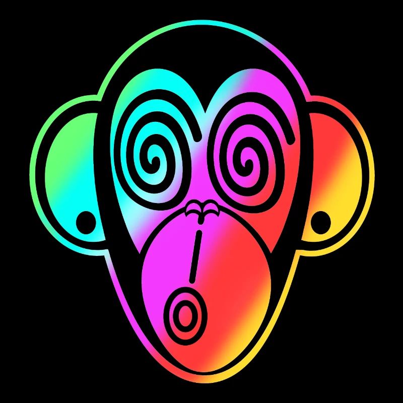 Schmooze Monkey classic design: RAINBOW MONKEYHEAD