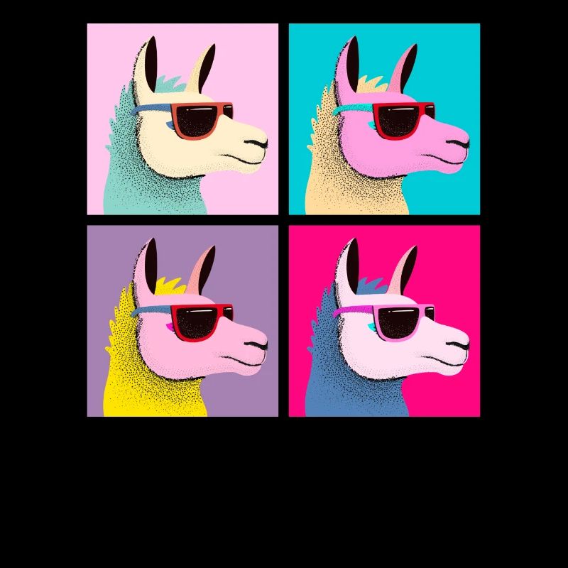 Pop-Art Llama Alpaca With Sunglasses