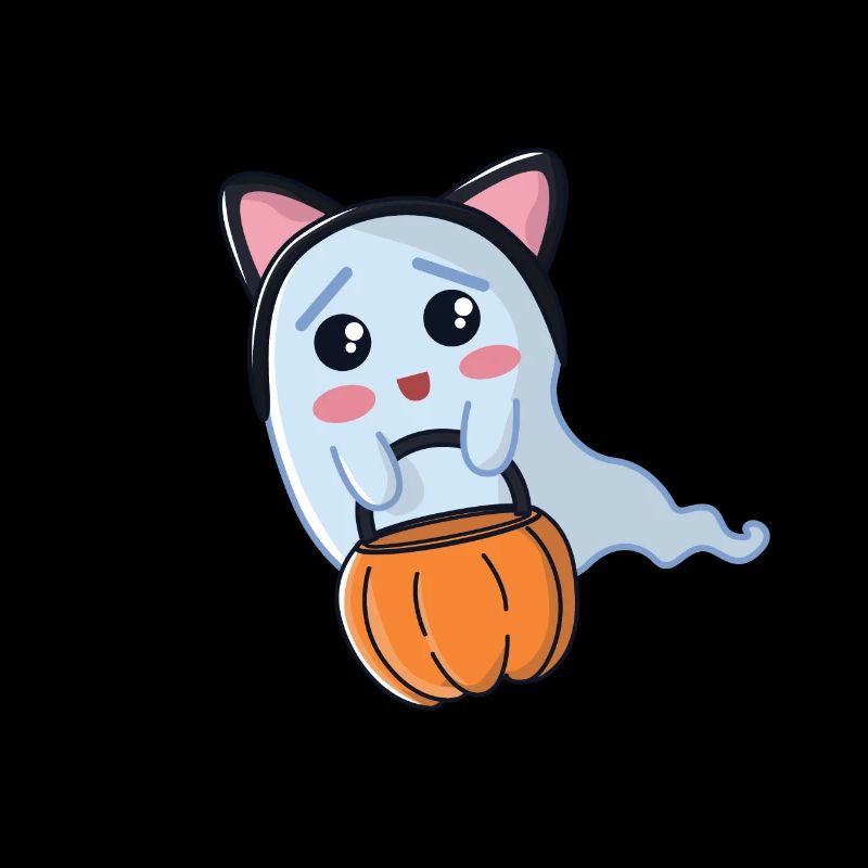 Halloween ghost dressed up as a cat