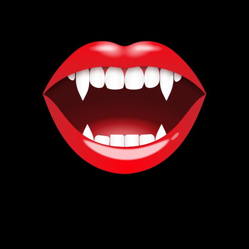 Vampire Halloween funny red lips sharp teeth