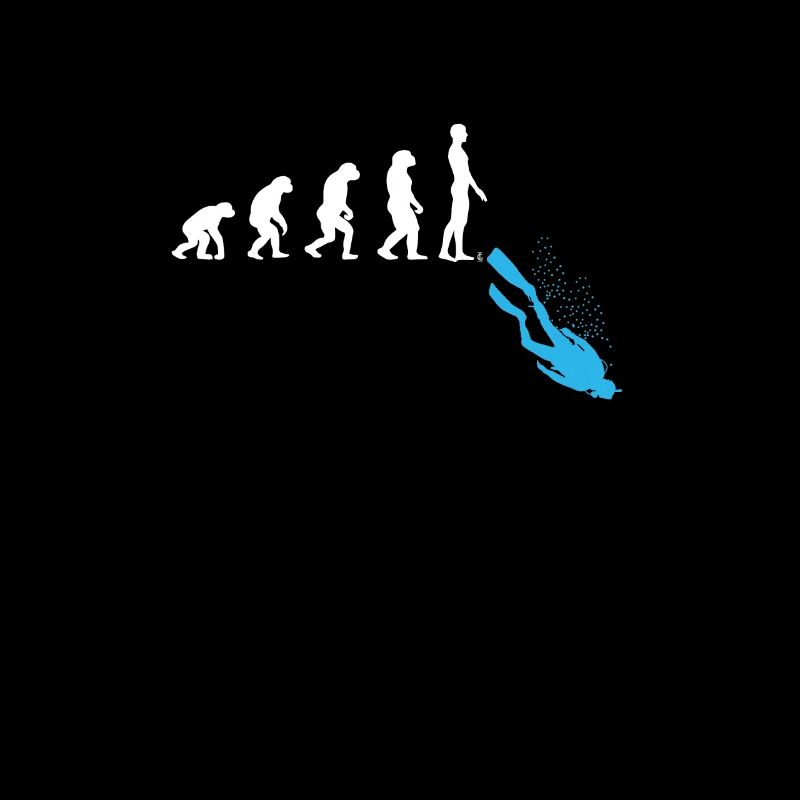 Human Evolution Funny Scuba Diving Diver Graphic