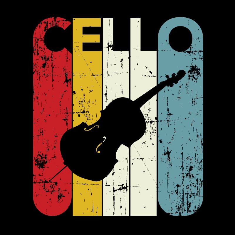 Violoncelliste Idée Cadeau Joueur De Violoncelle Rétro Violoncelle 70s 80s