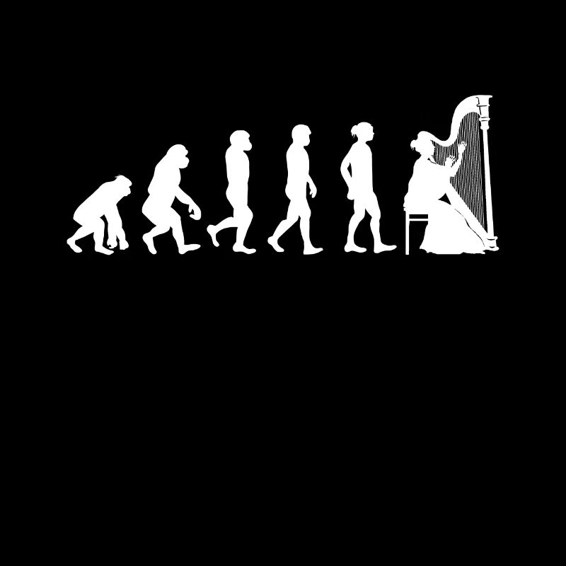 Harfe Evolution Harfen-Spielerin Shirt Geschenk