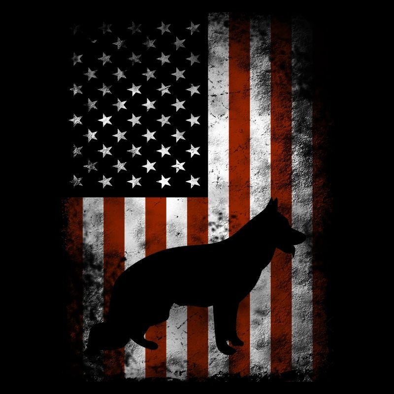 German Shepherd - American Flag - Gifts