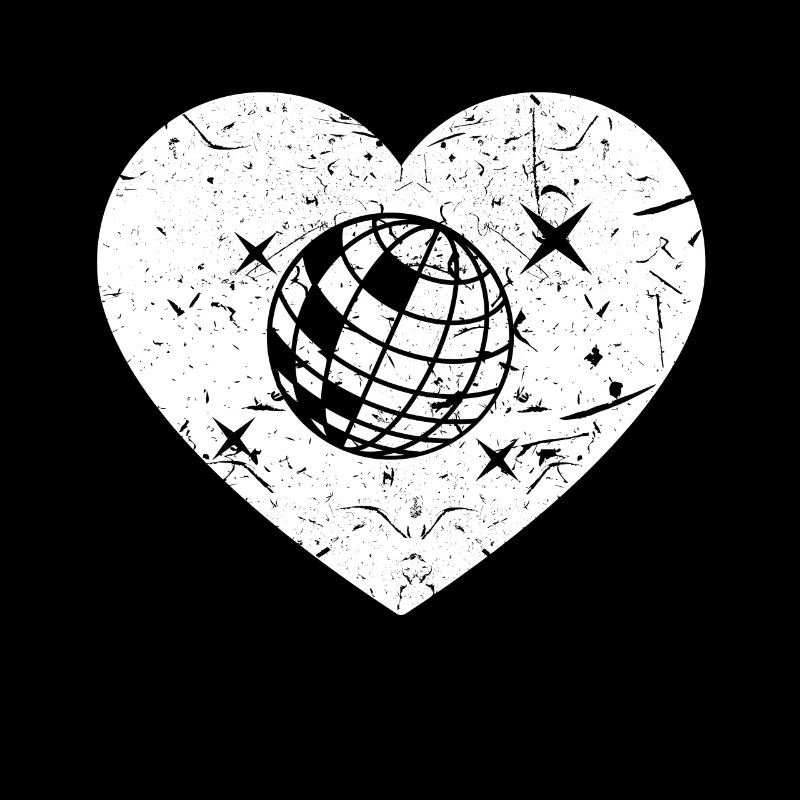 Disco ball disco dance love heart