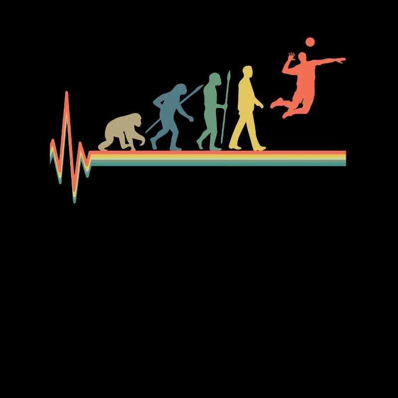 Battement de coeur rétro de volley-ball d'évolution