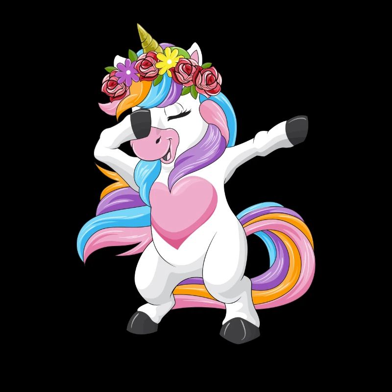 Dabbing Einhorn Blumenkranz Mädchen Geschenk