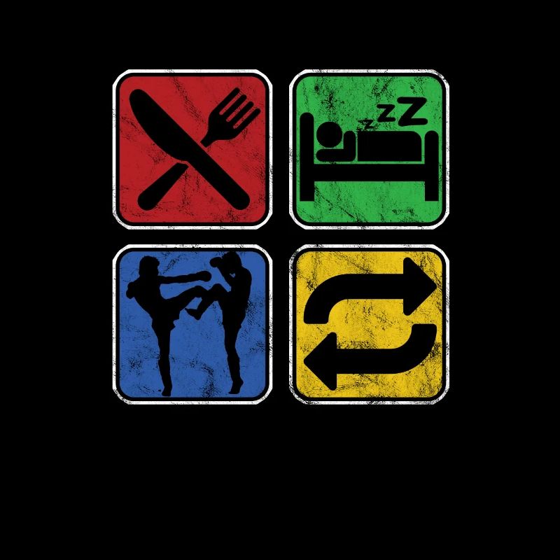 Eat Sleep Kickboxing Repeat Fighter Kickboxer