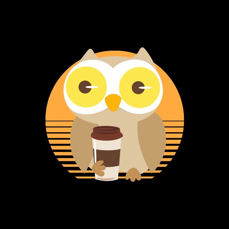 Kaffee Eule Uhu Müde Trinken Lustig