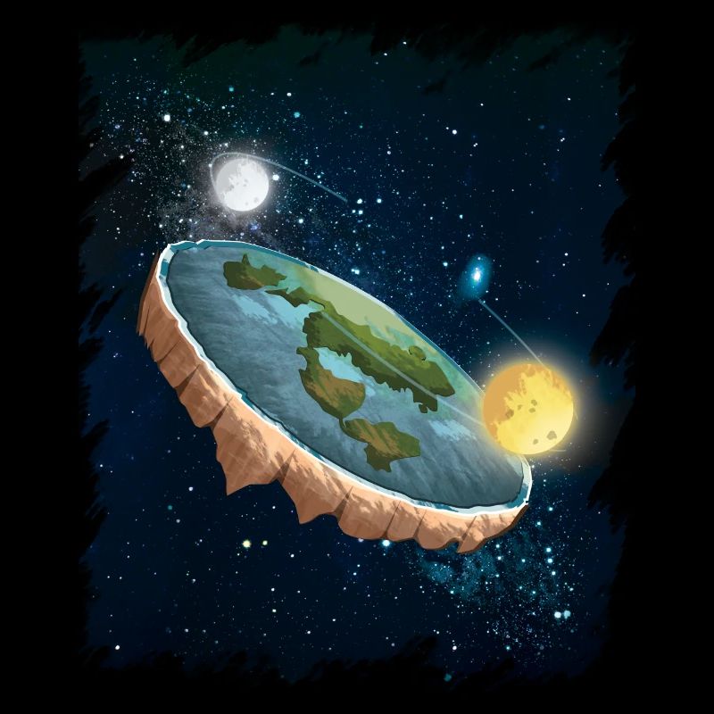 Flache Erde Scheibe Karte Universum Geschenk