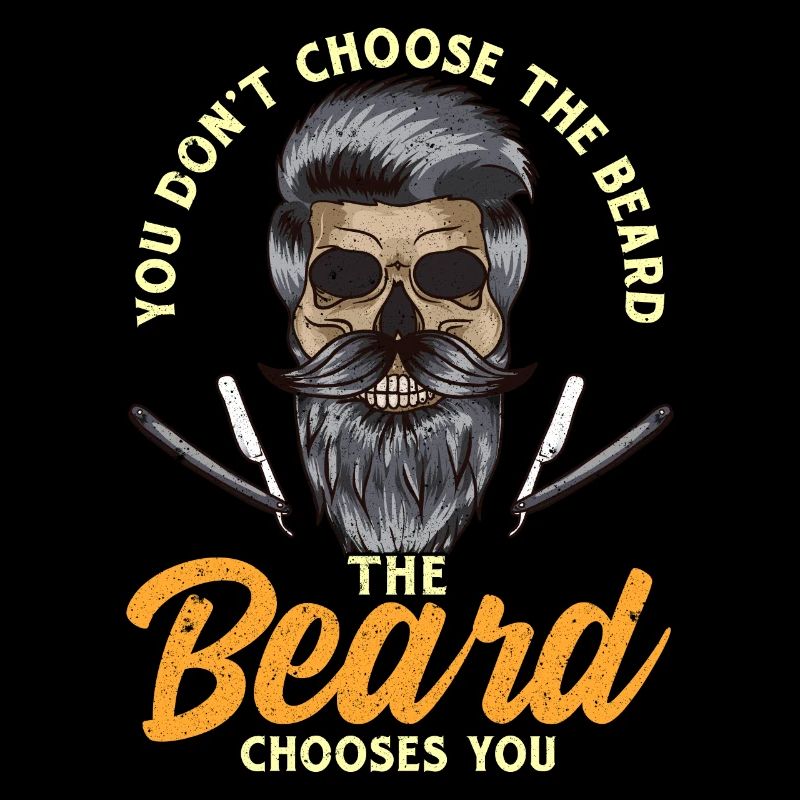 Totenkopf Bart Bärte Vollbart Barbier Bartträger