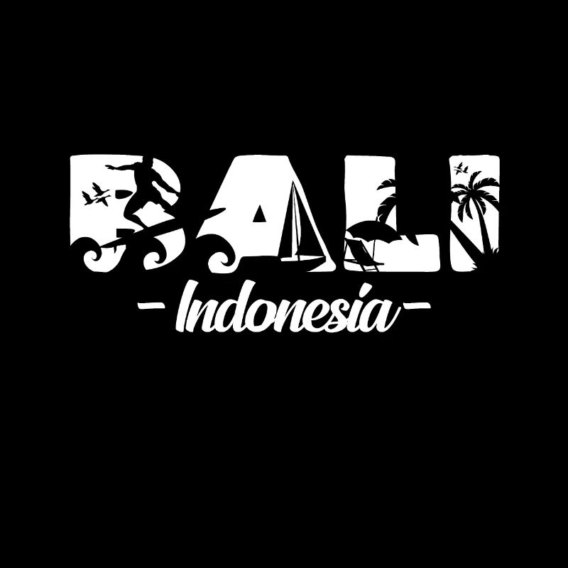 Bali Indonesia Cool Surfer lettering gift